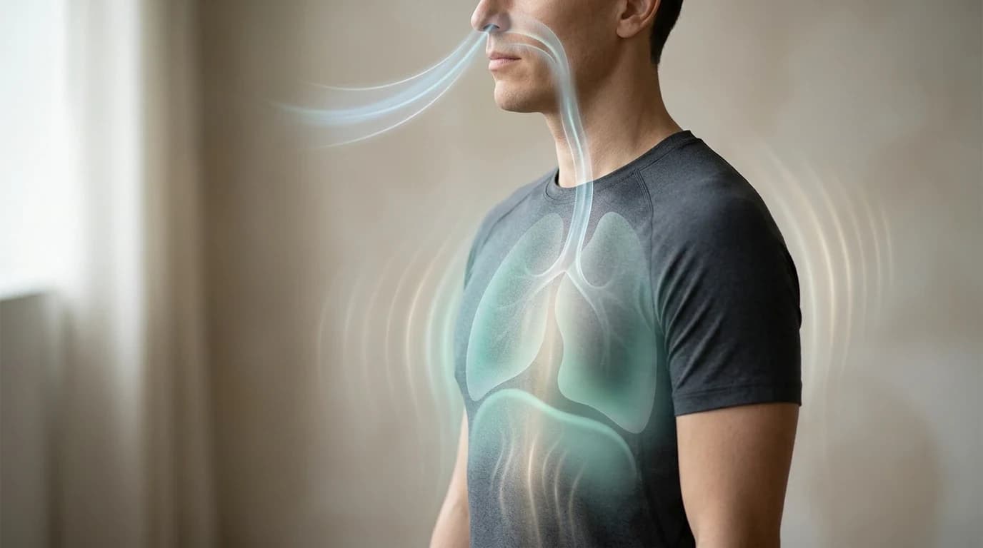 Calm breathing rendered as slow rhythmic waves of physiological regulation